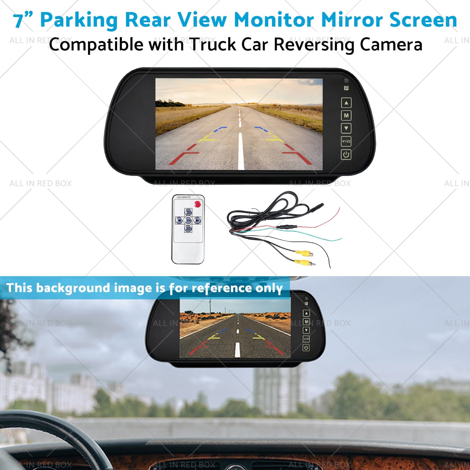 7 inch  Parking Rear View Monitor Mirror Screen Suitable for Truck Reversing Camera-4