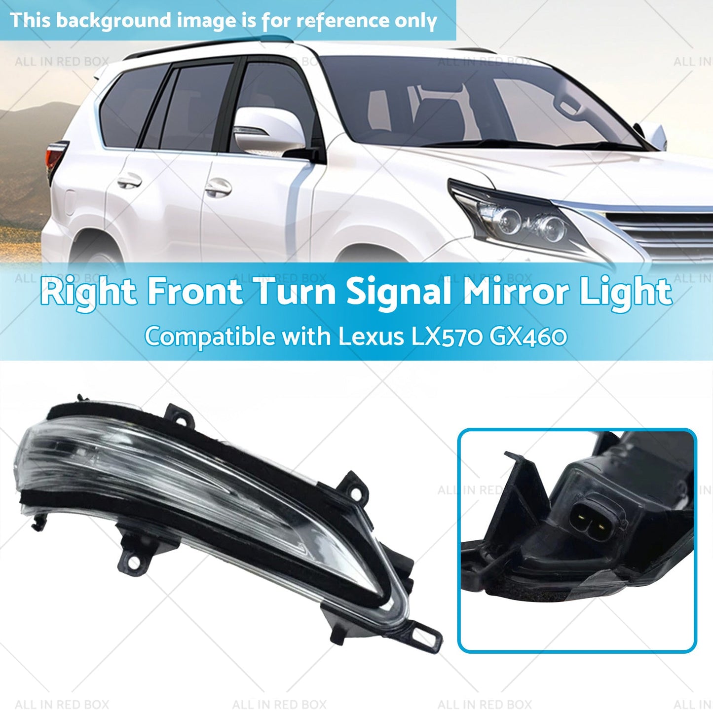 Right Front Turn Signal Mirror Light Suitable for Lexus 13-20 GX460 LX570-2