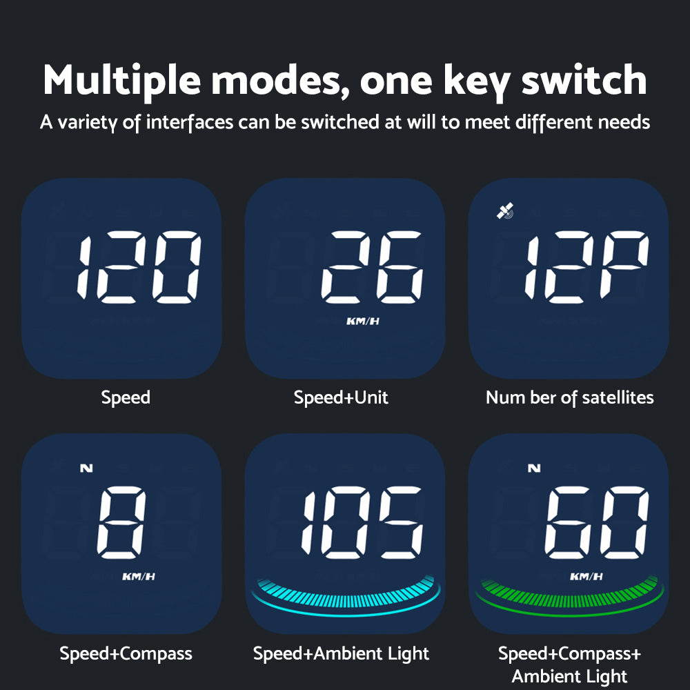 Digital Speedometer Universal GPS HUD Head-Up Display Suitable For Car With MPH & Overspeed Alarm-3