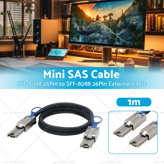 Mini SAS SFF-8088 26Pin to SFF-8088 26Pin External Cable Disk Array Line 1M-1