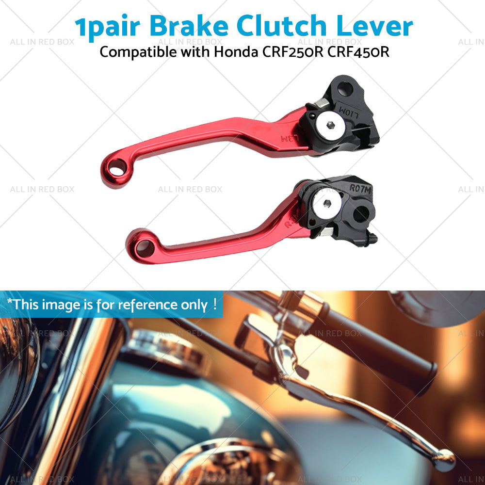 Pair Pivot Brake Clutch Lever Red Suitable For Honda CRF250R CRF450R 2007-2012-3