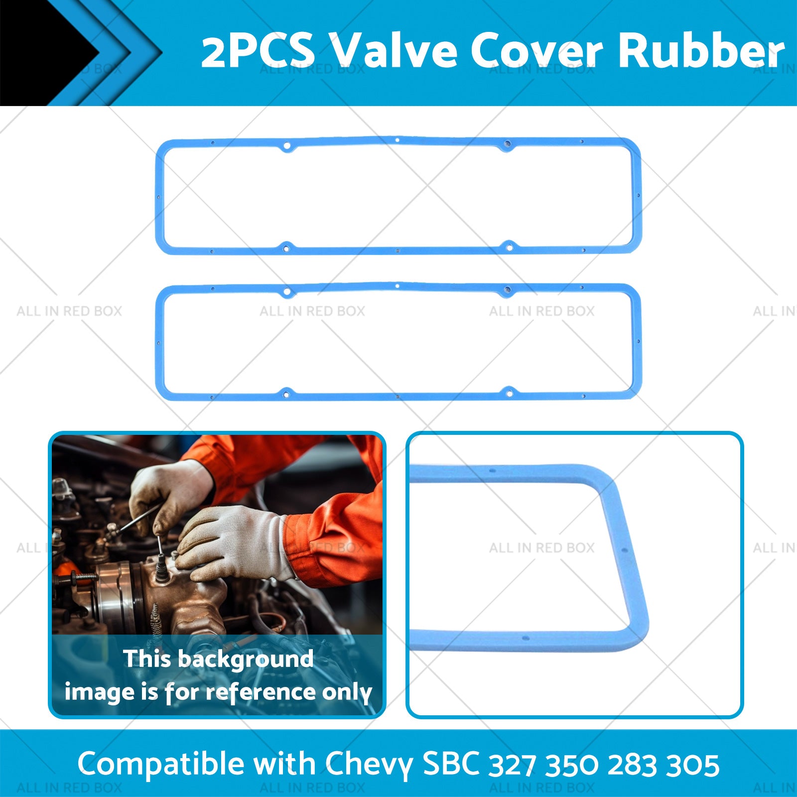 2PCS Valve Cover Rubber Steel Core Gasket Suitable For Chevy SBC 283 305 327 350-1