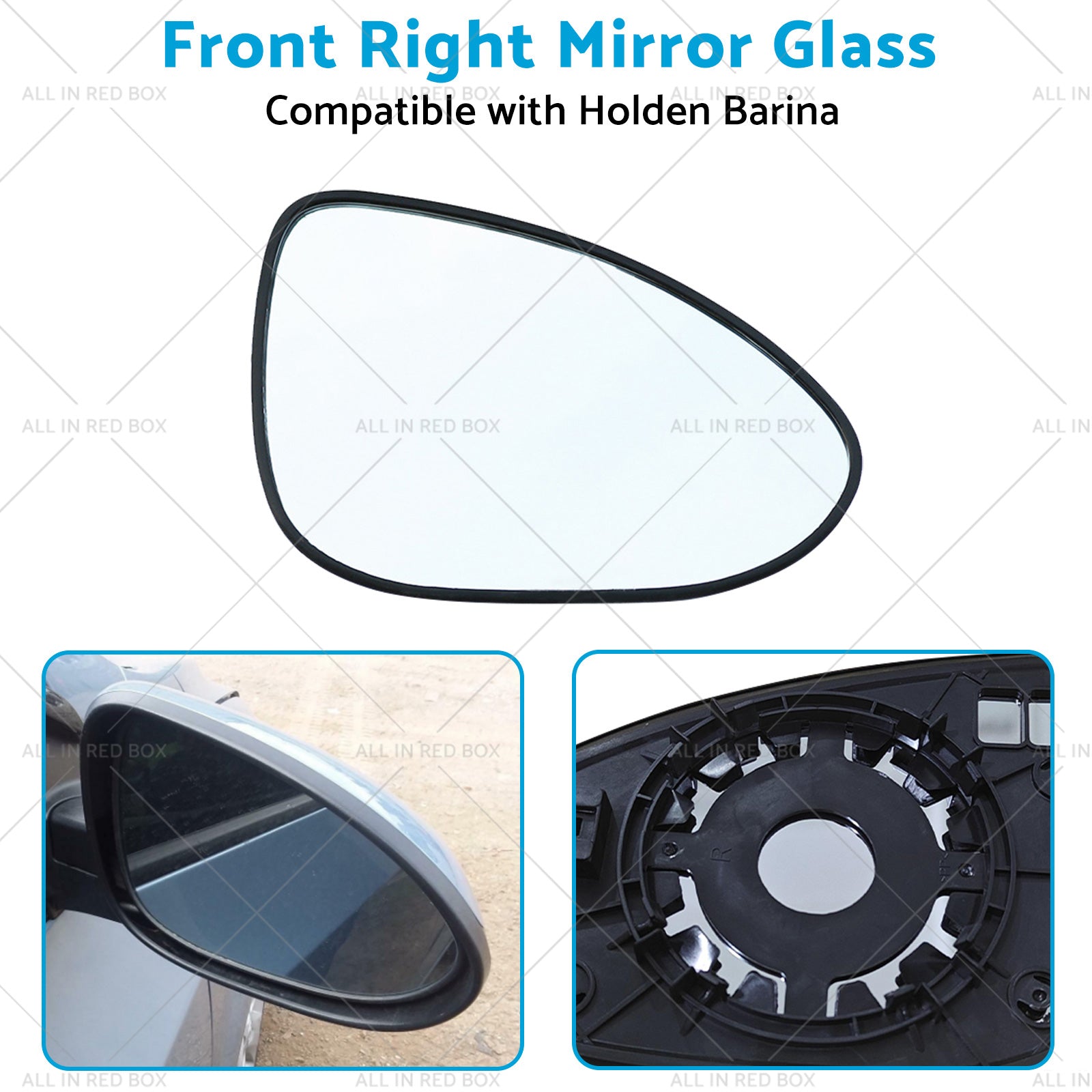 Suitable for Holden Barina 2011-ON Right Mirror Glass With Back Plate NO HEATED-3