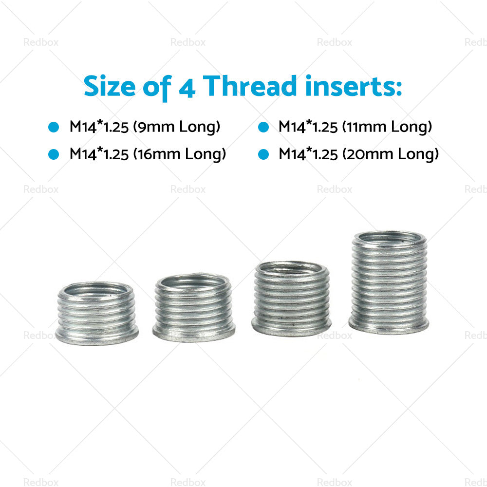 4 Inserts Helicoil Thread Reamer Tap Repair  and  14MM Spark Plug Repair Kit-4