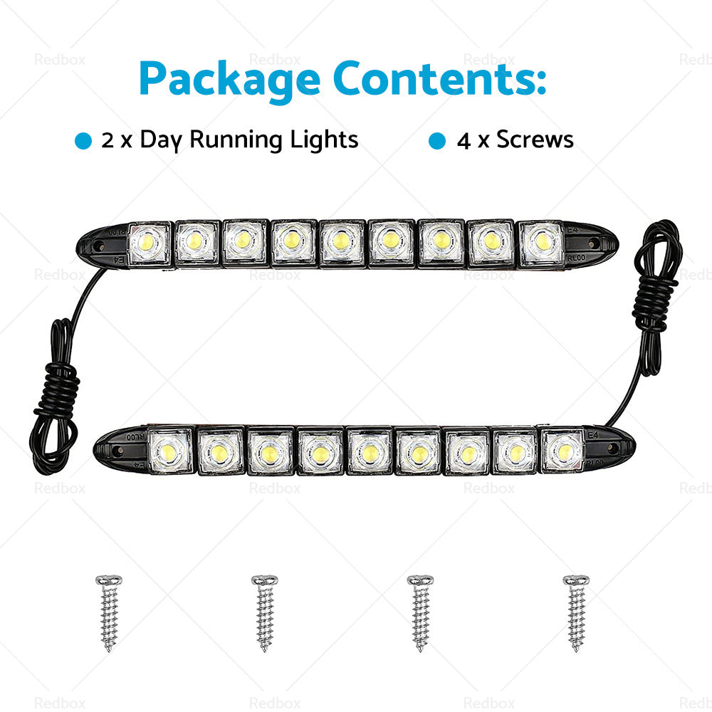 2PCS 9 LED DRL Fog Driving Daylight Daytime Running Light Car Auto Head Lamp-2