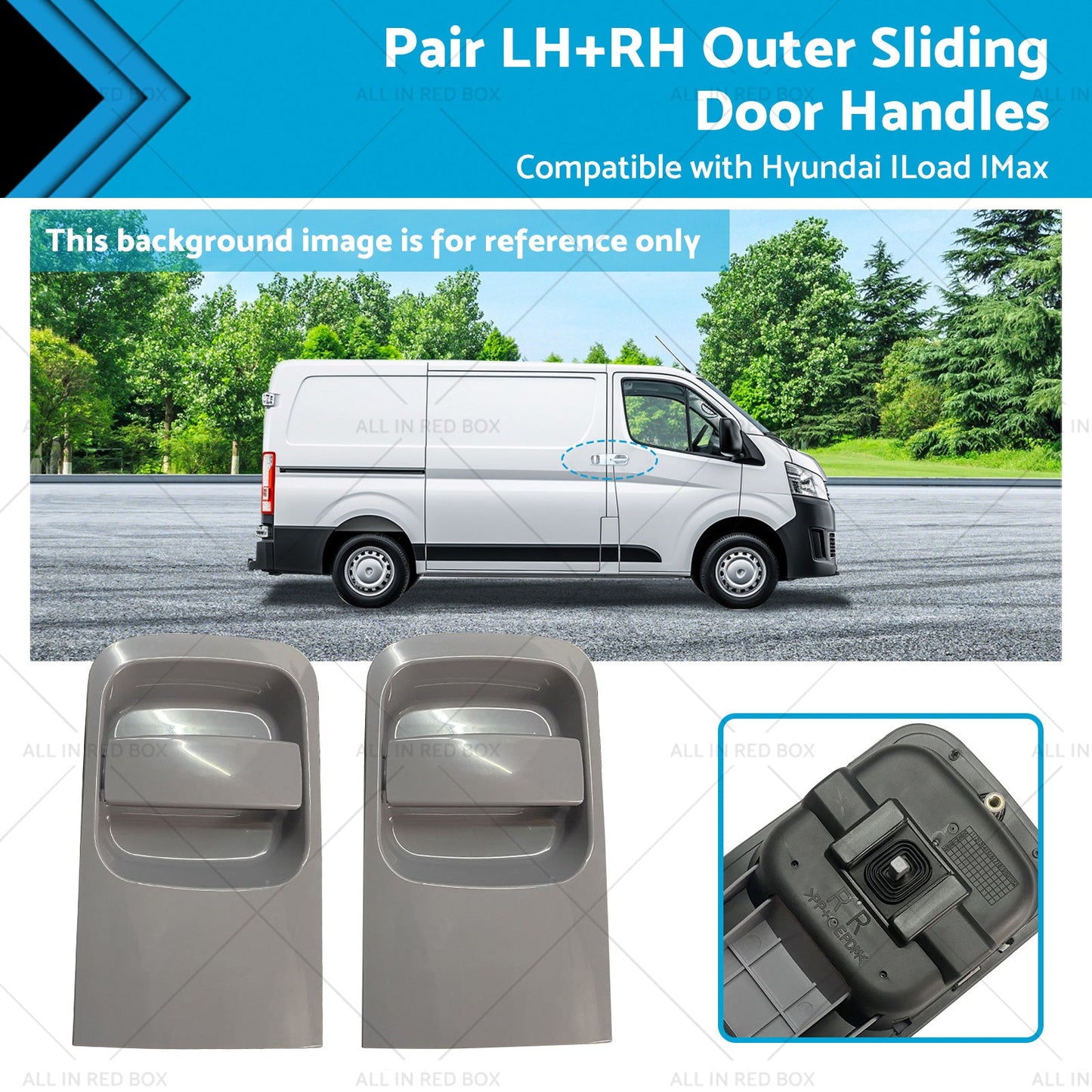 Pair Grey LHRH Outer Sliding Door Handles Suitable for 08~15 Hyundai ILoad IMax-0