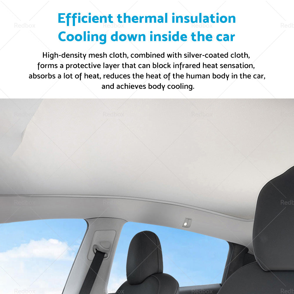 For Tesla Model Y Glass Sun Roof Shade Sunroof Window UV Film Blind Sunshade Mesh-4