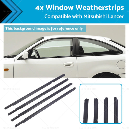 4x Window Weatherstrips Trim Belt Set Suitable for Mitsubishi Lancer 08-17-0