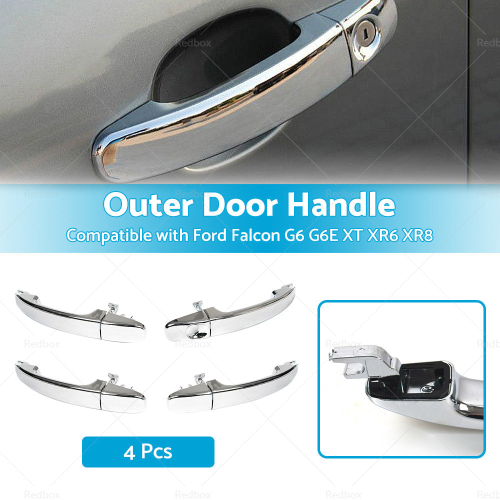 Full Set 4PCS Outer Door Handle Chrome Suitable For Ford FG Falcon G6 XT XR6 XR8-2