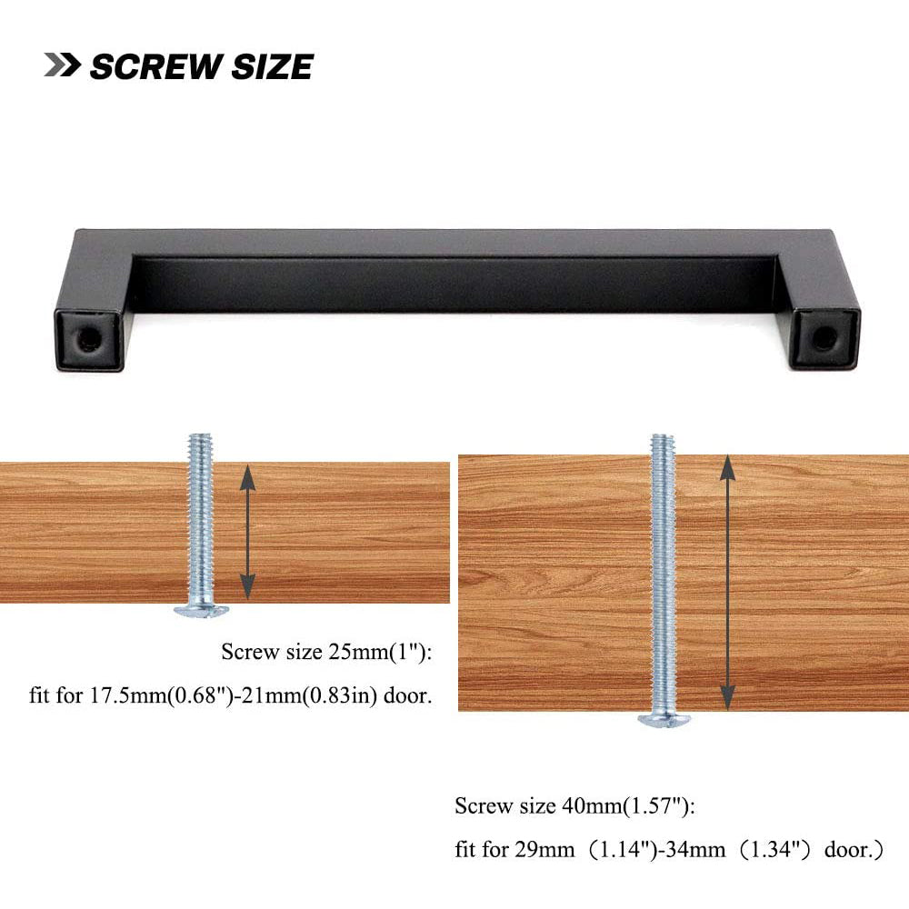 Square Kitchen Cabinet Handles Pulls Stainless Steel Door Knobs Drawer Handles-2