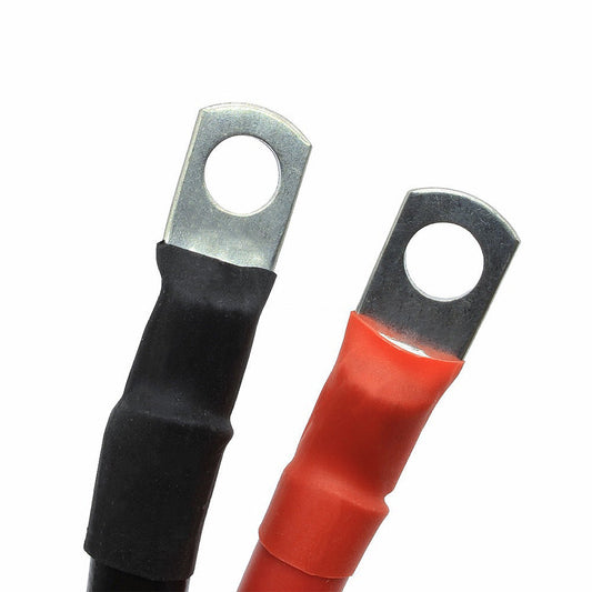 30cm Battery Joiner Connector Lead DC Wire 100A 12V 24V Cable with Lugs Red & Black-0