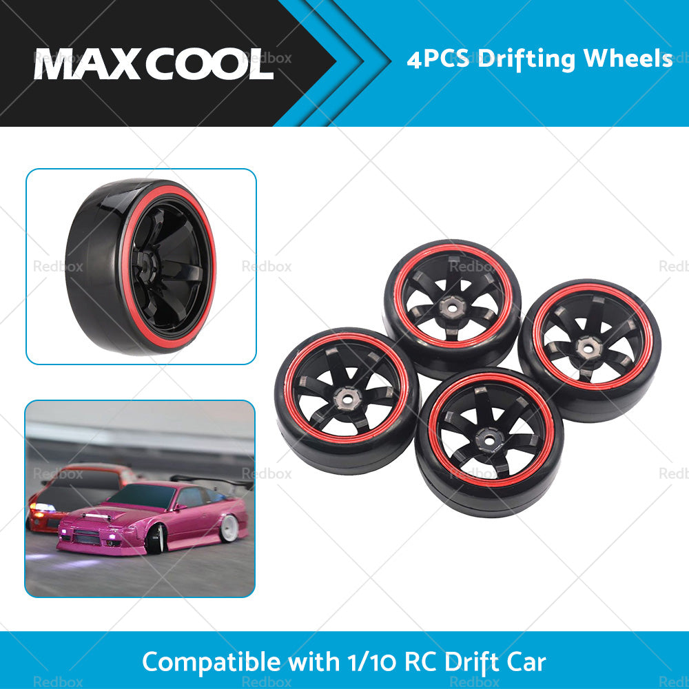 Suitable for Drifting 1 10 RC Drift Cars 4PCS Hard Plastic Rim Tyre Tire Wheel-2