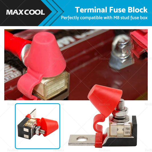 M8 TERMINAL FUSE BLOCK STUD 8mm 75A 58V waterproof fuse box with cooling holes-0
