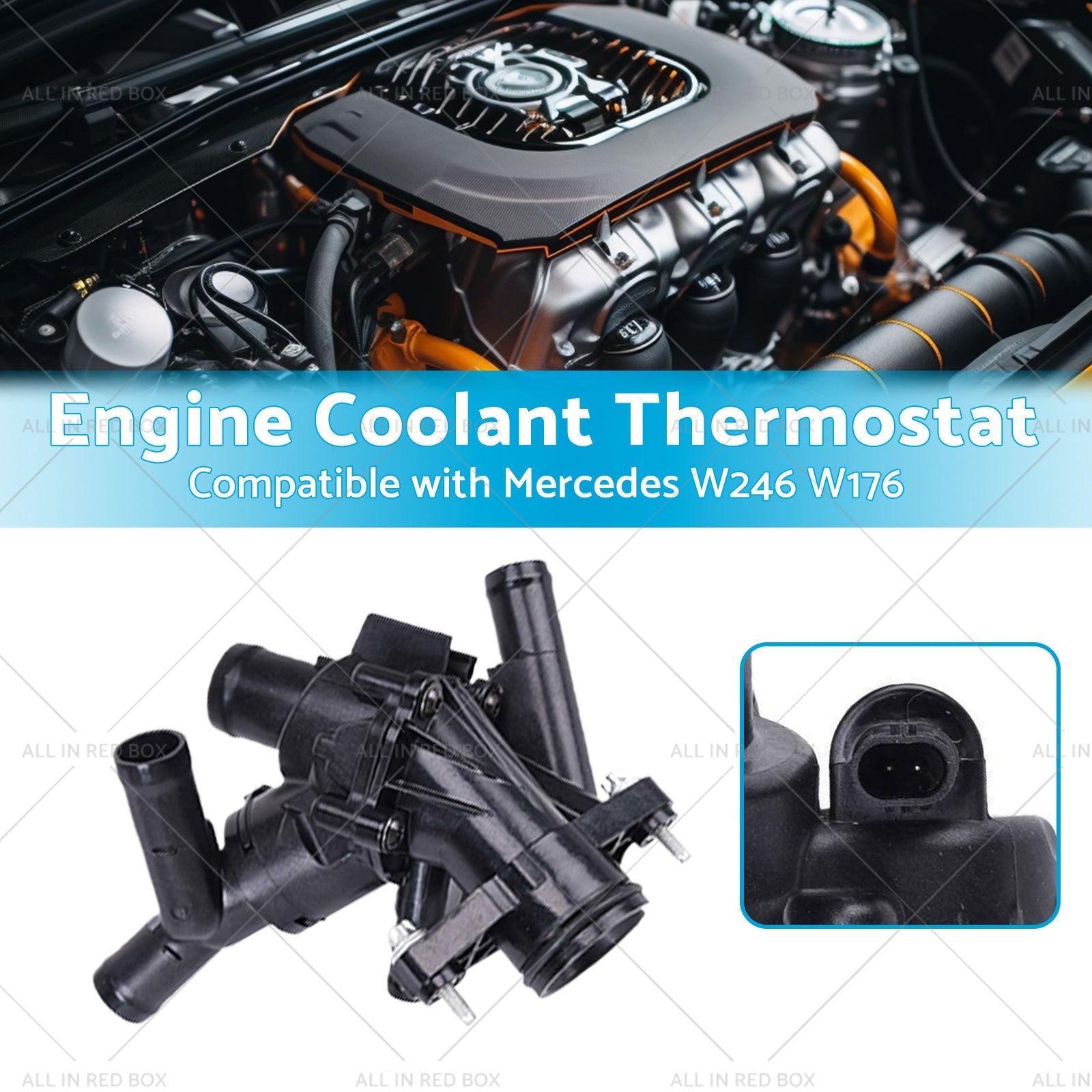 Engine Coolant Thermostat Suitable for Mercedes W246 W176 C117 X117 X156-3