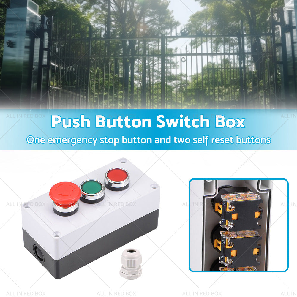 Push Button Switch Box Momentary NO NC Red Green Switches and Emergency Stop-2