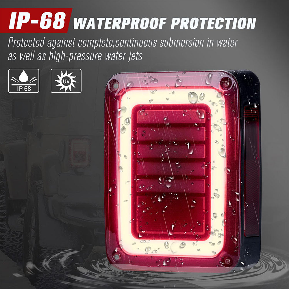 Smoked Black LED Tail Lights Rear Lamp Fits for Jeep Wrangler JK 2007-2017-4