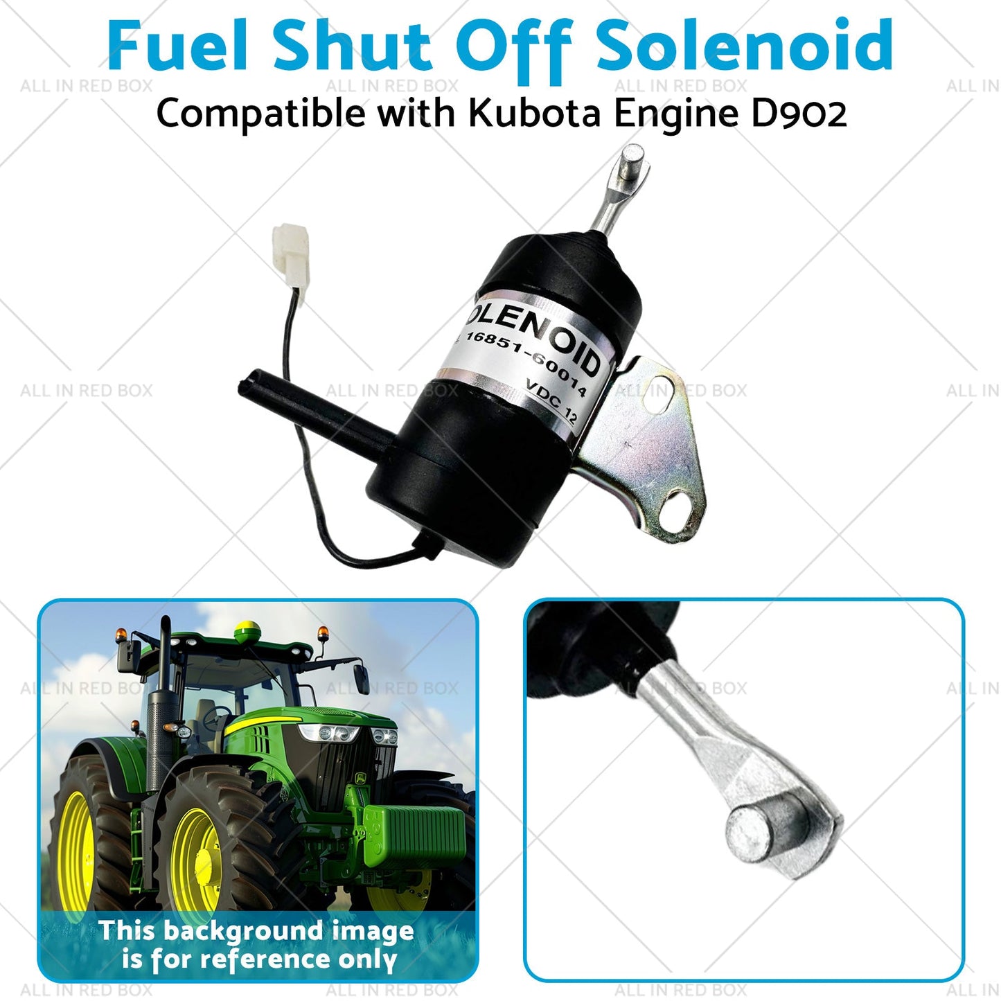 Fuel Shut Off Solenoid Suitable for Kubota D902 BX2230D 16851-60014 052600-453-3