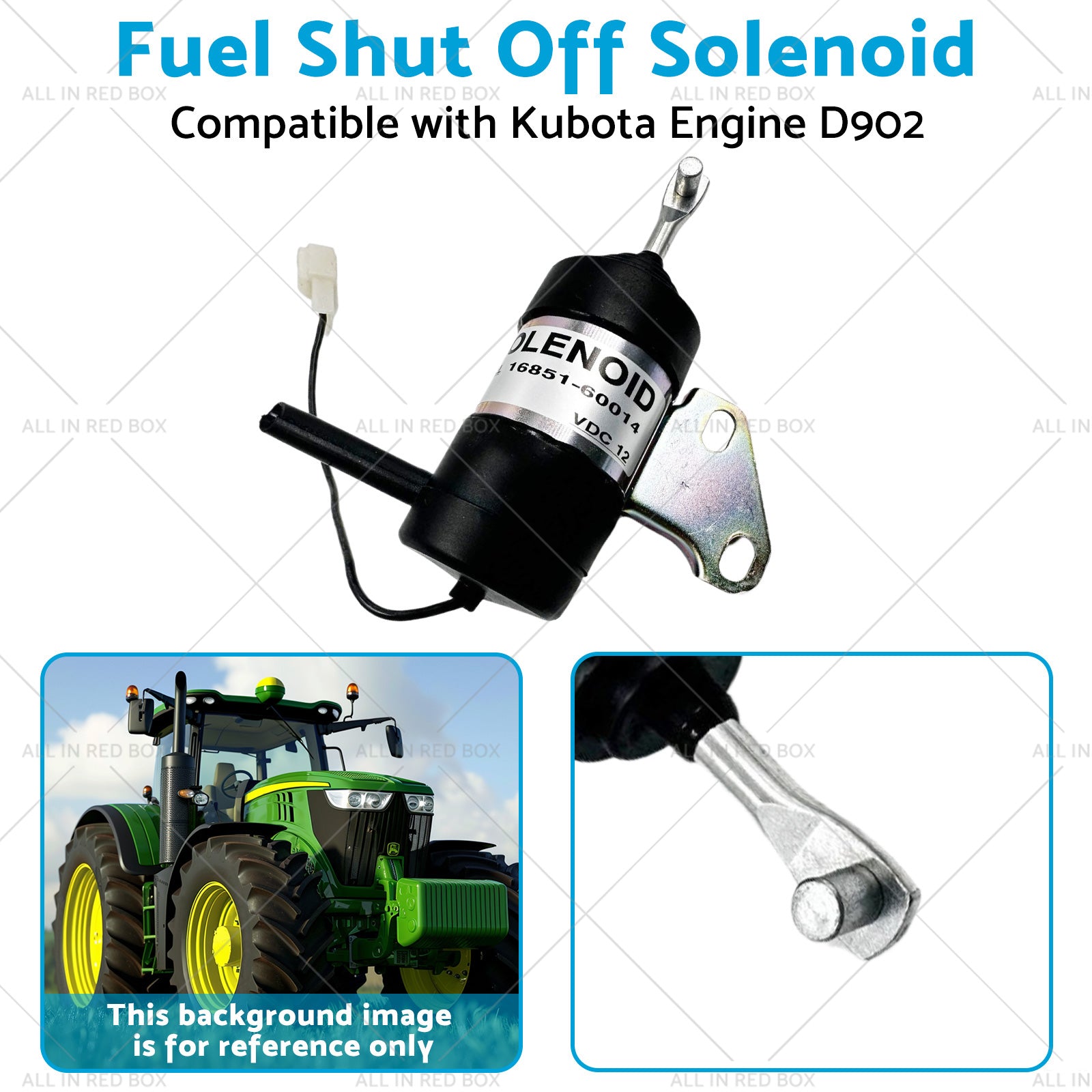 Fuel Shut Off Solenoid Suitable for Kubota D902 BX2230D 16851-60014 052600-453-3
