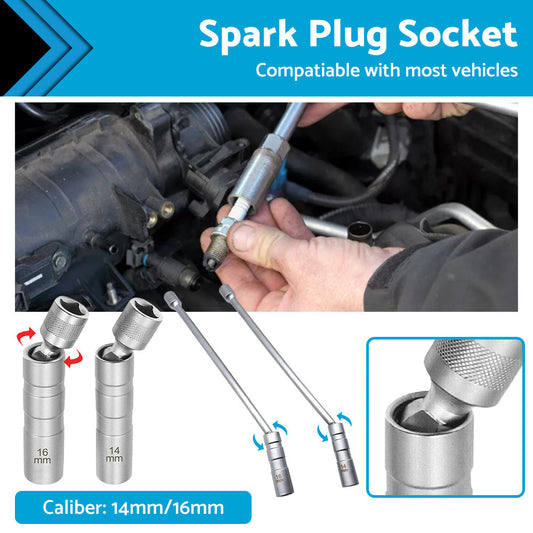 14/16 MM Thin Wall Magnetic Swivel Spark Plug Socket 12Point Removal Tools-0