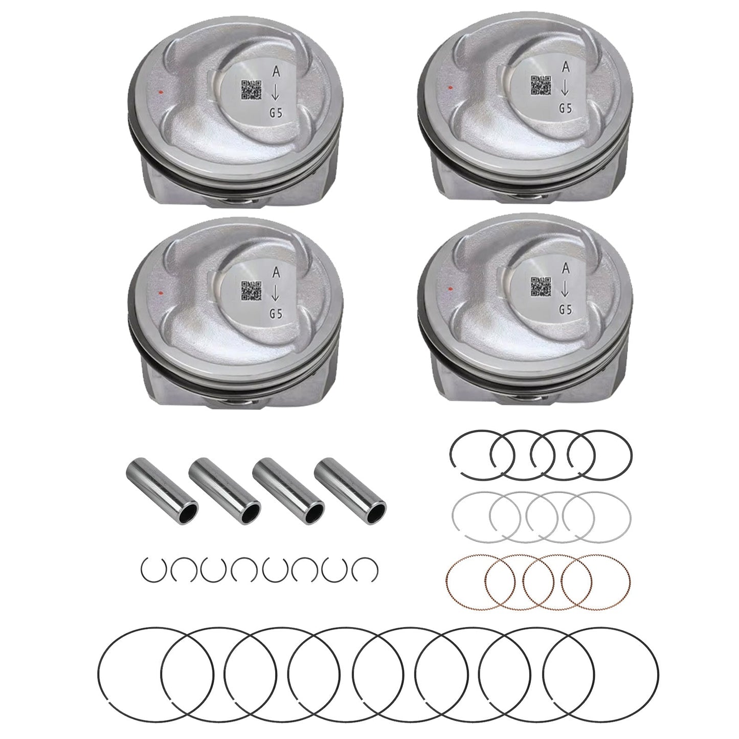 Engine Piston w/ Rings Kit Suitable For Kia Sorento Optima Hyundai Sonata 2.4L-1