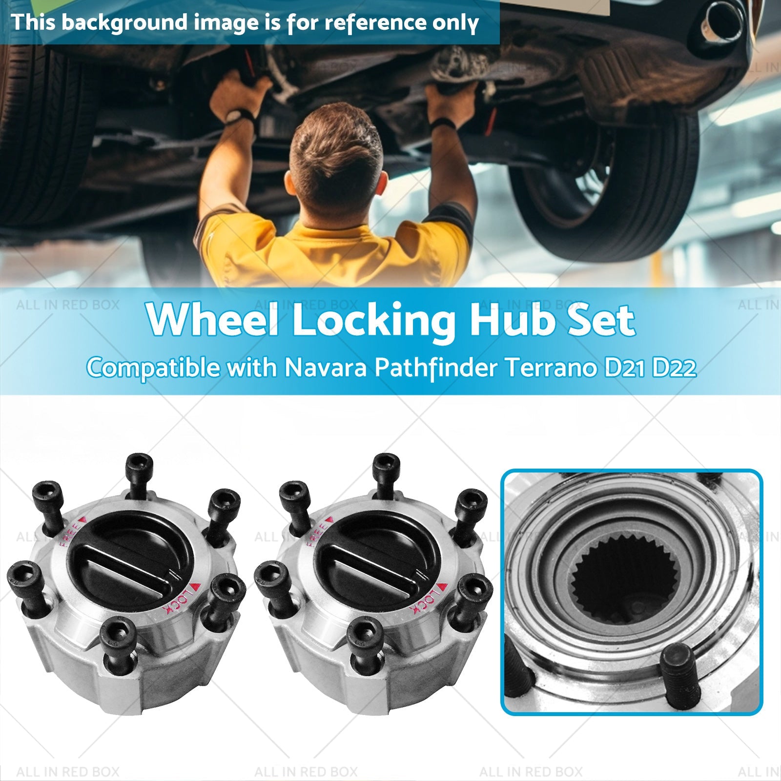 Wheel Locking Hub Set Suitable for 90-16 Navara Pathfinder Terrano D21 D22-2