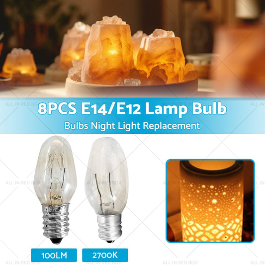 8 PCS 7W/10W 240V E12/E14 Clear Bulbs Night Light Replacement Warm Yellow Light-1