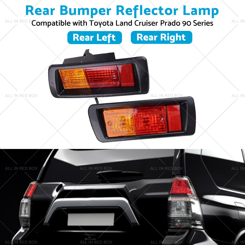 2x Rear Bumper Light Reflector Lamps Suitable for Land Cruiser Prado J90 95 LR-3