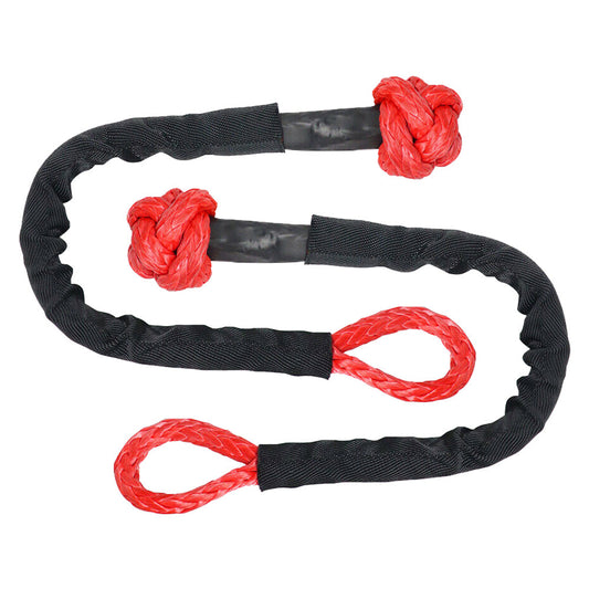 Recovery Pulley Kit Suitable For Winch Ropes 3/8in 1/2in Soft Shackle Red Black-0