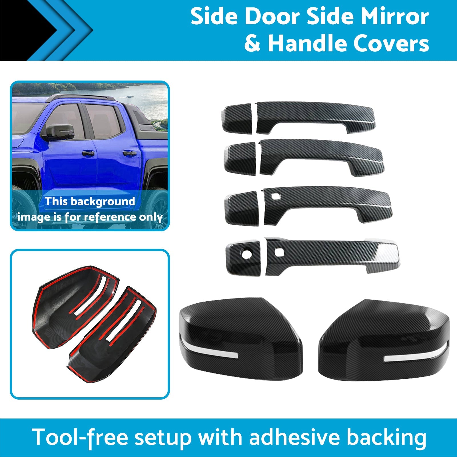Side Door Side Mirror & Handle Covers Suitable For Mitsubishi Triton L200 23-25-1