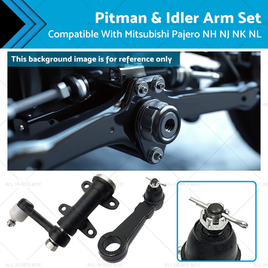 Pitman & Idler Arm Set Suitable for Mitsubishi Pajero NH NJ NK NL 91-00 4x4-0