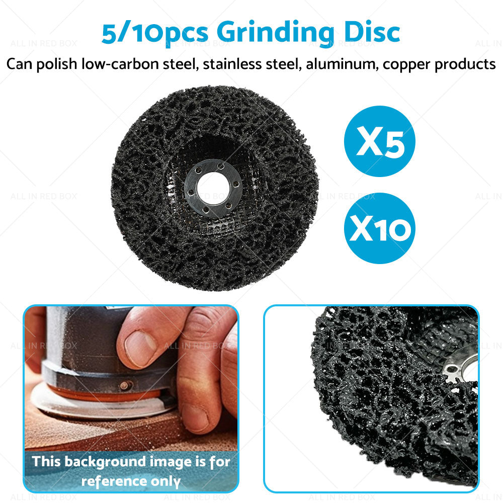 5/10PCS 100mm Poly Strip Disc Wheel Paint Rust Removal Clean Angle Grinder Black-3