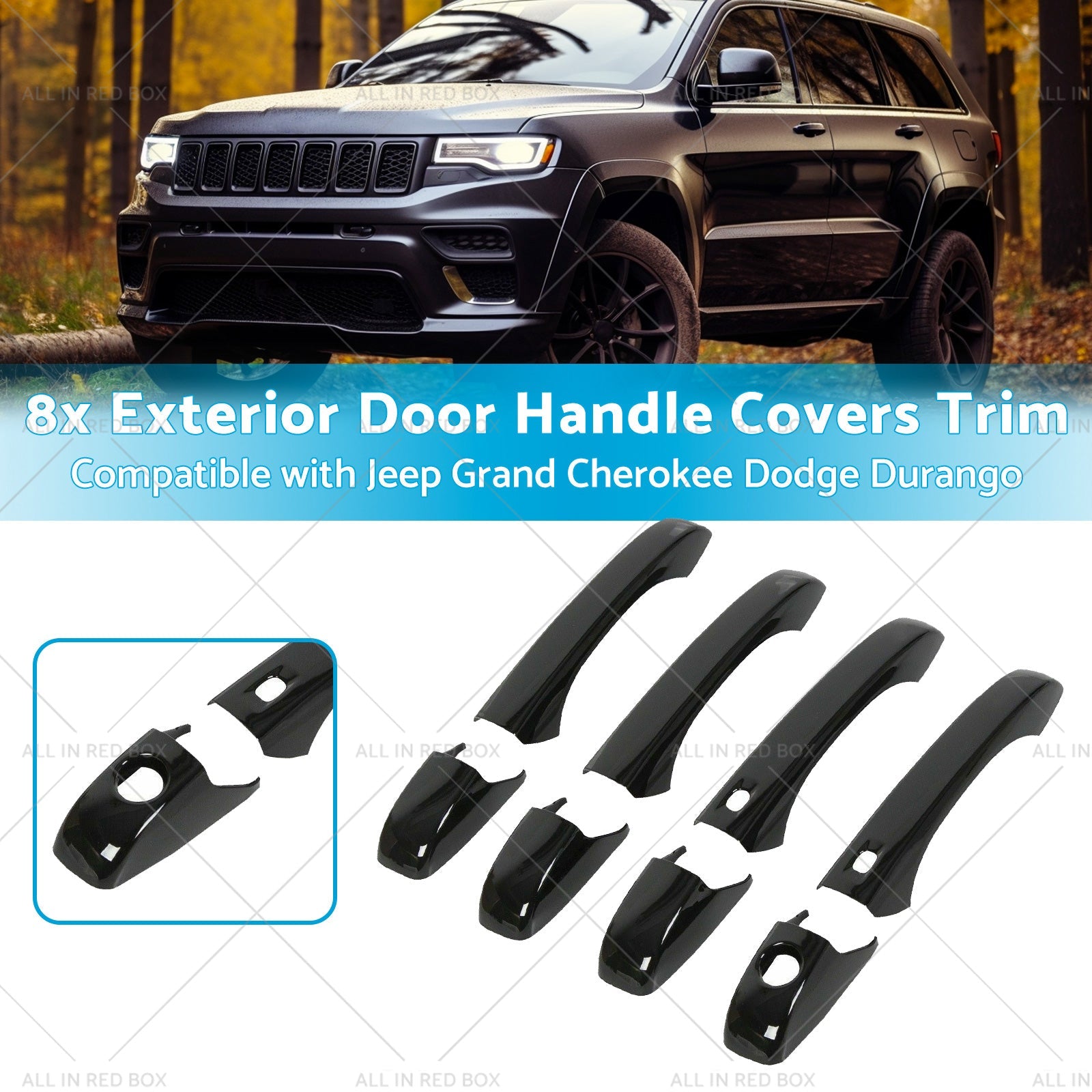 8pcs Exterior Door Handle Covers Trim Suitable for Jeep Grand Cherokee Chrysler-2