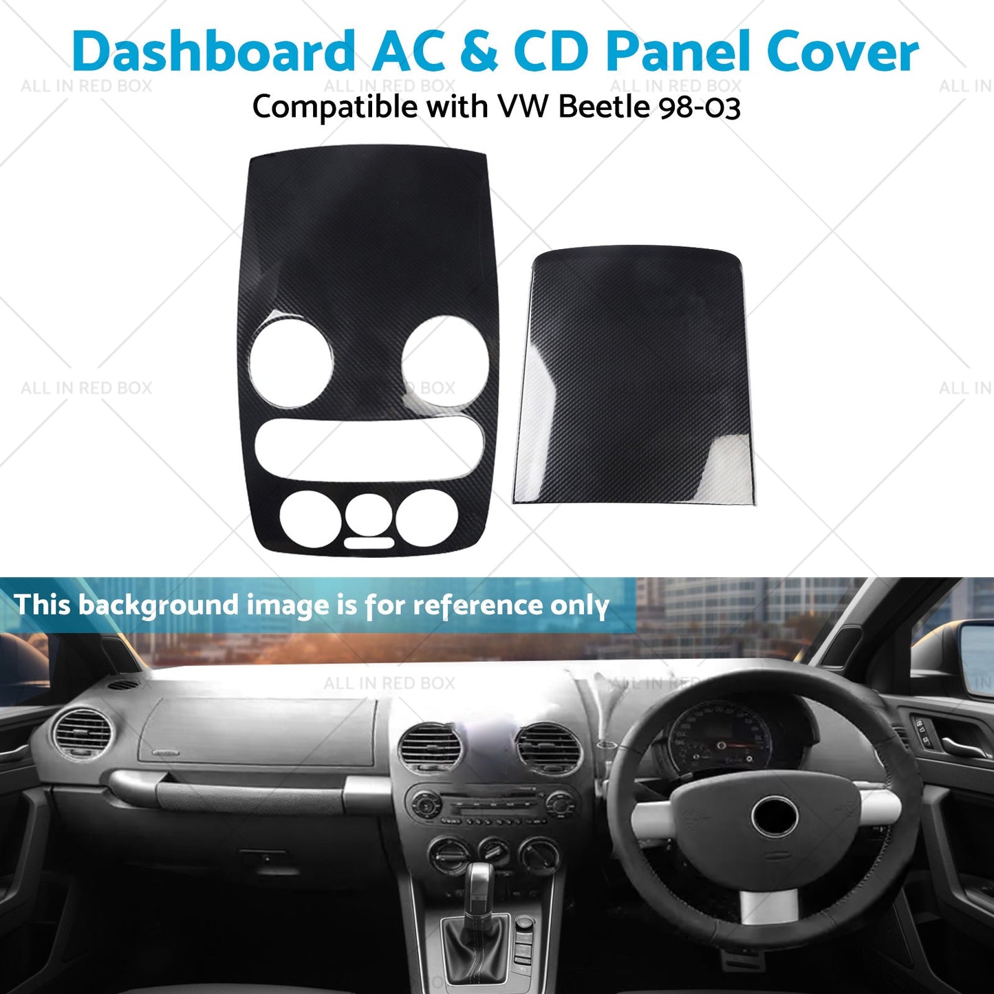Carbon Style Center Dashboard AC  and  CD Panel Cover Suitable For VW Beetle 98-03-3