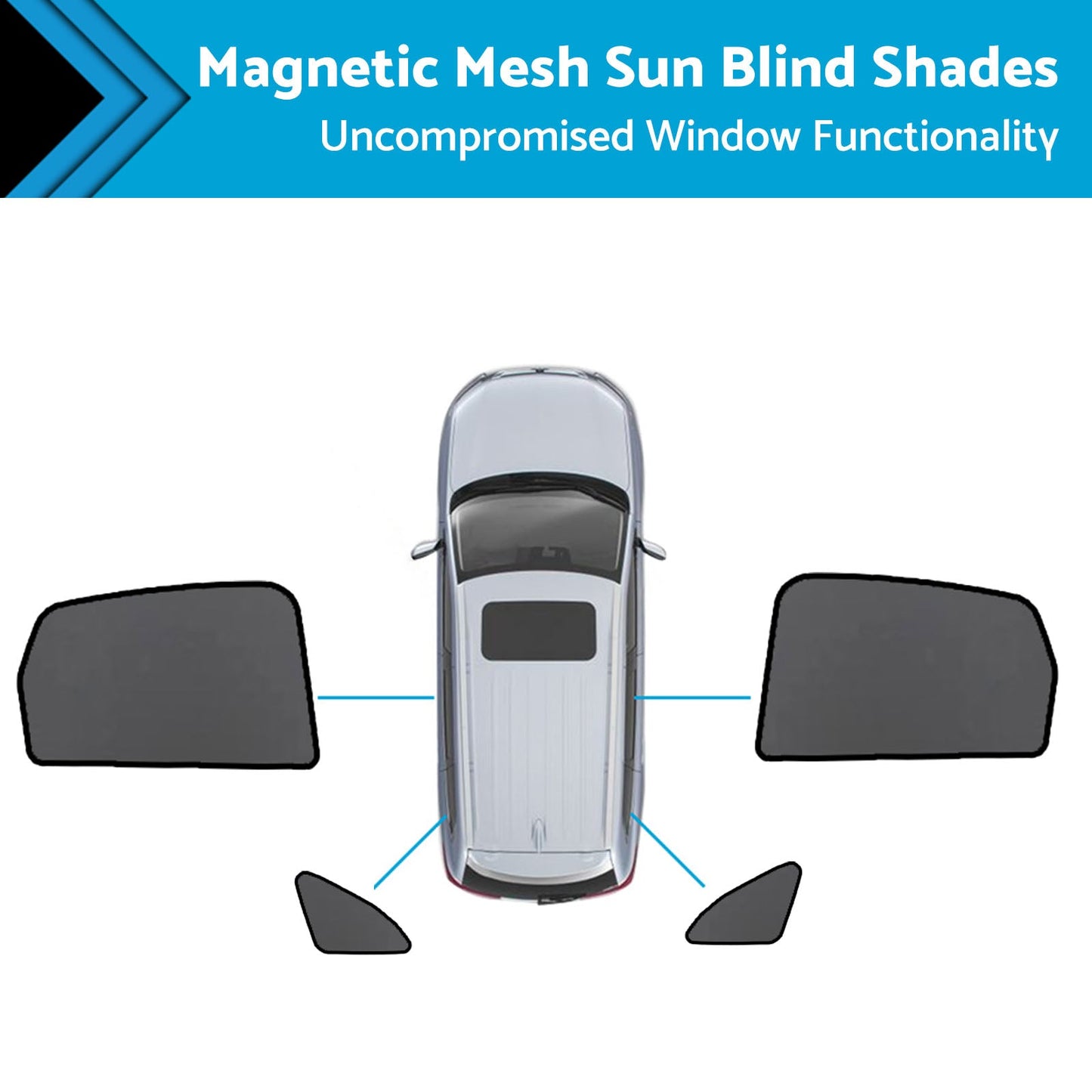Magnetic Mesh Sun Blind Shades Suitable for Audi Q5 8R 2009–2016 On Front Rear-3