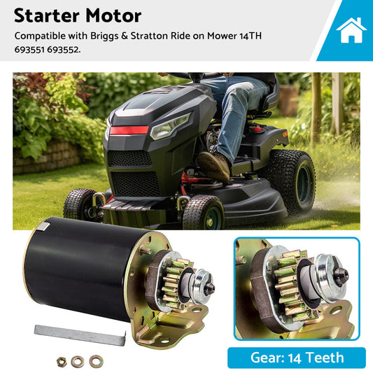 Starter Motor Suitable For Briggs  and  Stratton Ride on Mower 14TH 693551 693552-0