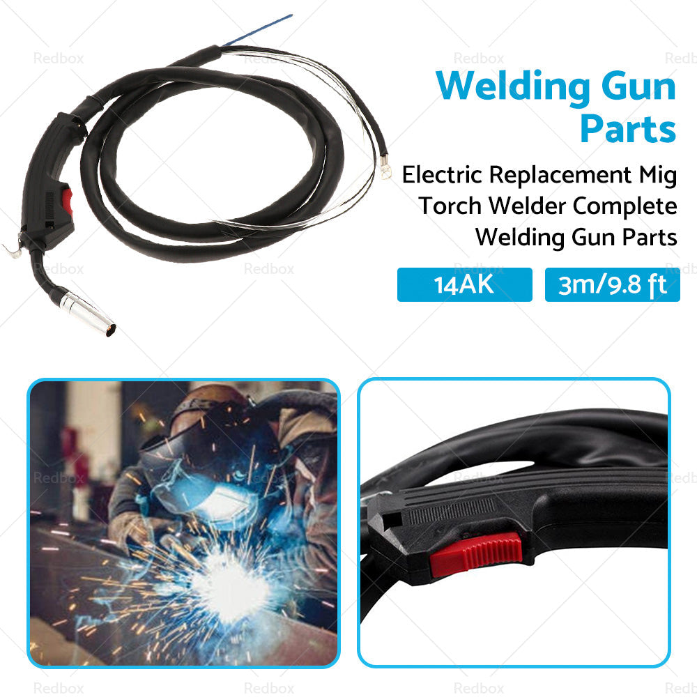 14AK Electric Replacement Mig Torch Welder Complete Welding Gun Parts 3m 9. 8 ft-0
