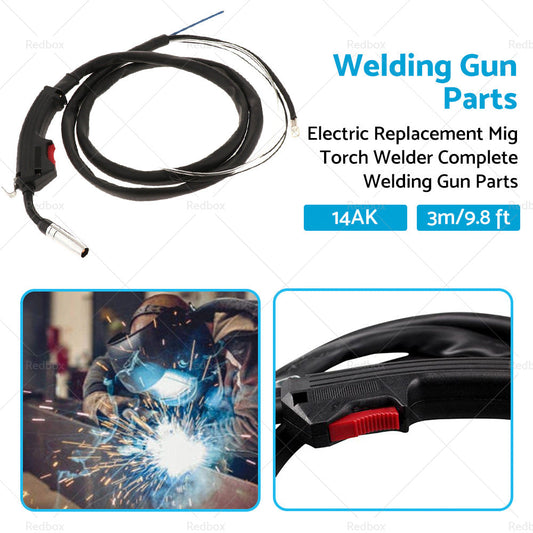 14AK Electric Replacement Mig Torch Welder Complete Welding Gun Parts 3m 9. 8 ft-0