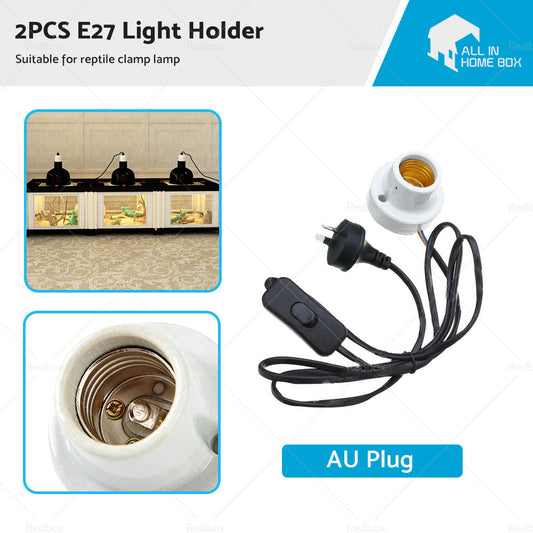 2PCS Ceramic Heat UV UVB Lamp Light Holder For Brooder Reptile Basking Tortoise-0