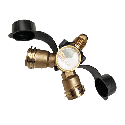 LPG Bottle POL Dual Outlet Adapter  inch Y inch  Configuration with Gas Level Gauge-1