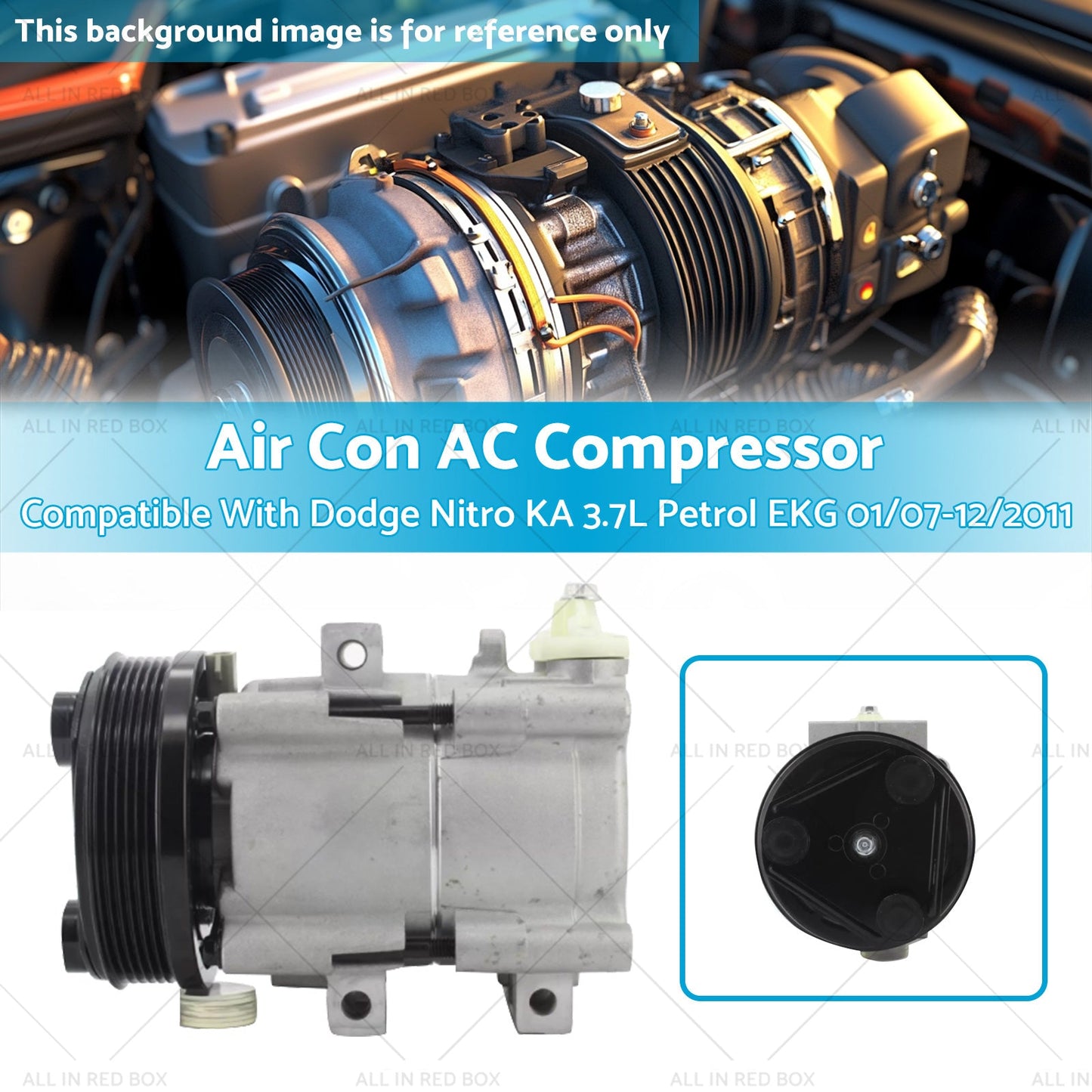 Air Con AC Compressor Suitable for Dodge Nitro KA 3.7L Petrol EKG 01/07-12/2011-2