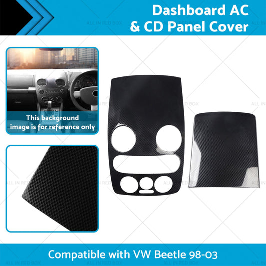 Carbon Style Center Dashboard AC  and  CD Panel Cover Suitable For VW Beetle 98-03-1