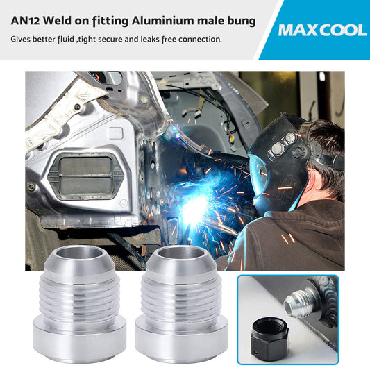 2x AN12 Male Aluminium weld on JIC bungs fitting -12AN JXSS032-12-A-0