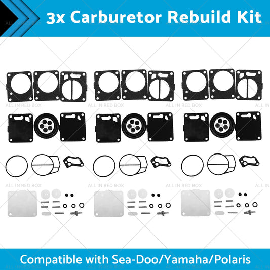 3x Carburetor Carb Rebuild Repair Kit Suitable Sea-Doo SP SPI SPX HX GS GSI GSX-0