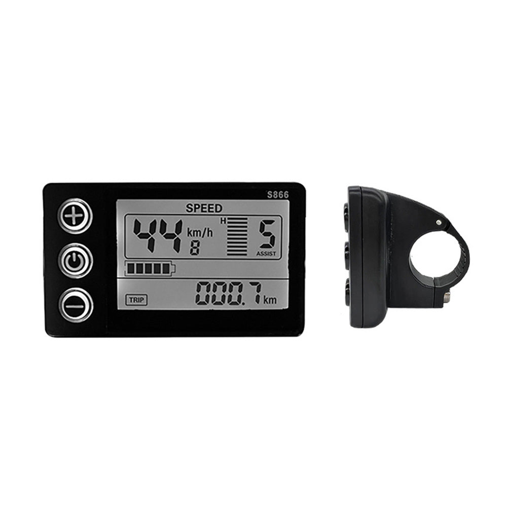 LCD Display Suitable For Electric Bike S866 24V/36V/48V – Waterproof Plug Fit For Ebike & Scooter-0