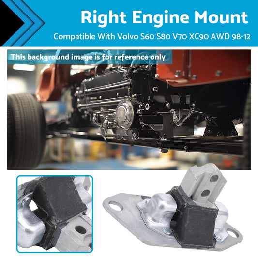 Engine Mount Front Right Suitable For Volvo S60 S80 V70 XC90 2.0L 2.4L AWD 98-12-0