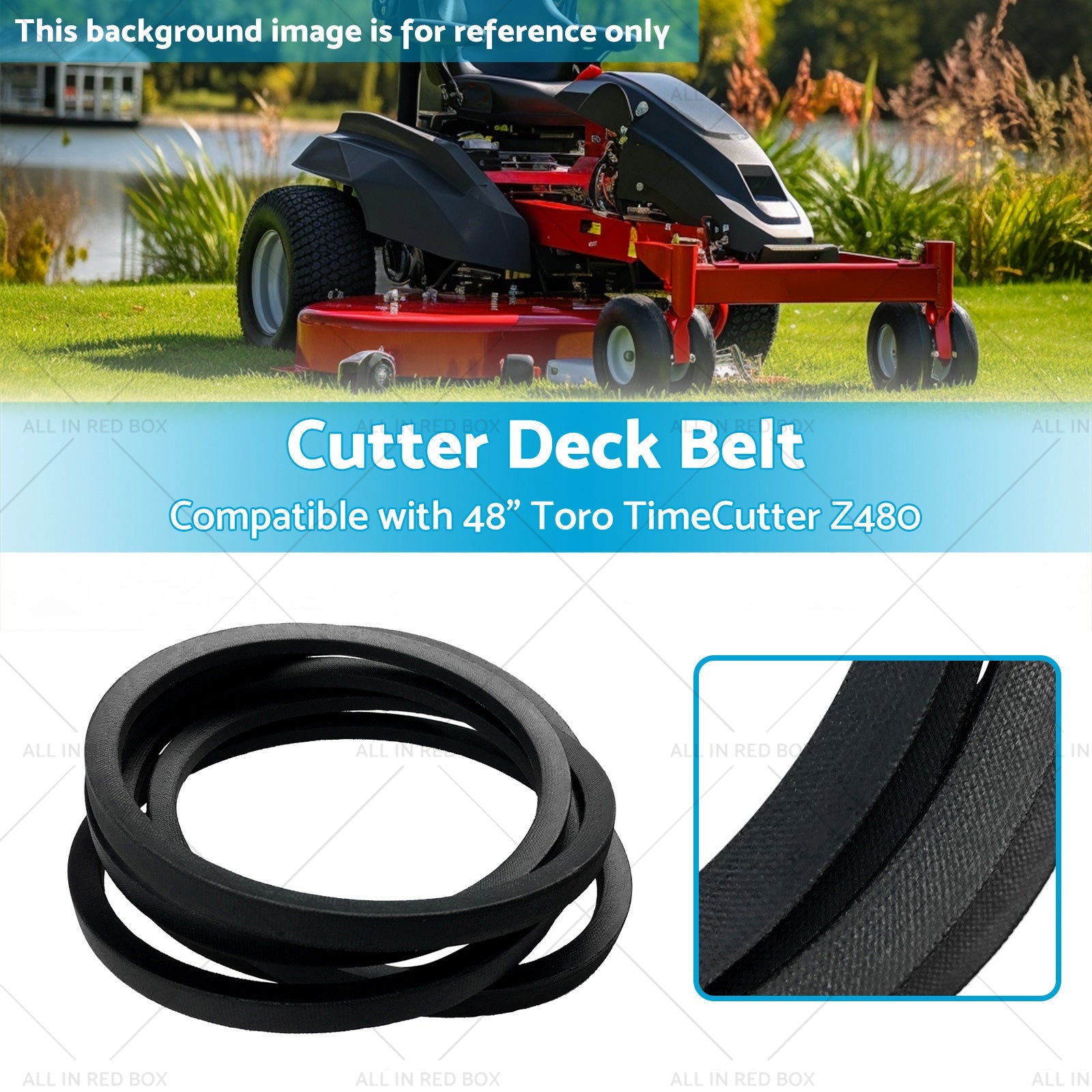 Cutter Deck Belt Suitable for 108-7192 48inch Toro TimeCutter Z480 Ride on Mowers-1
