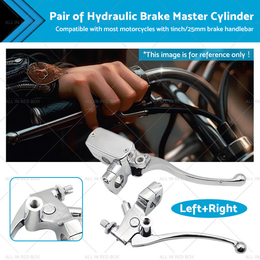1inch Chrome Motorcycle Handlebar Hydraulic Brake Master Cylinder  and  Clutch Lever-0