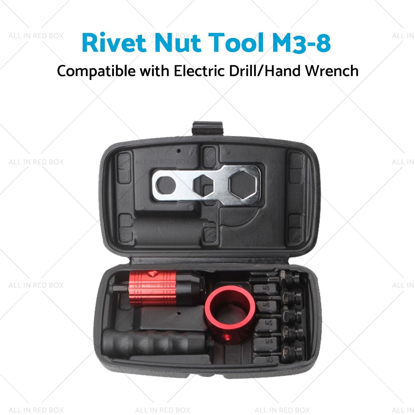 Rivet Nut Tool M3-8 Nutsert Adapter Suitable for Hand Wrench Electric Drill-2