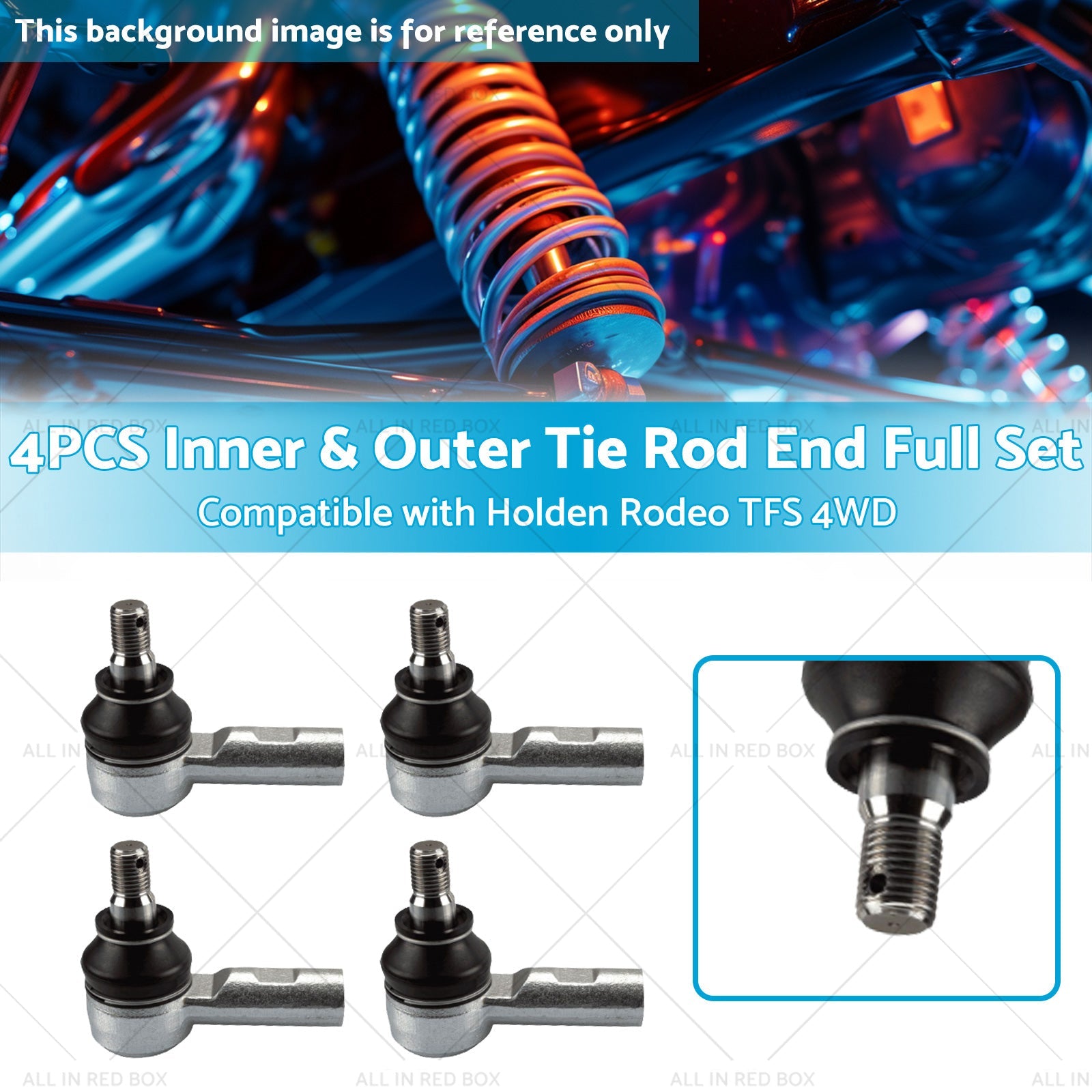 4PCS Inner  and  Outer Tie Rod End Full Set Suitable for Holden Rodeo TFS 4WD 89-03-2