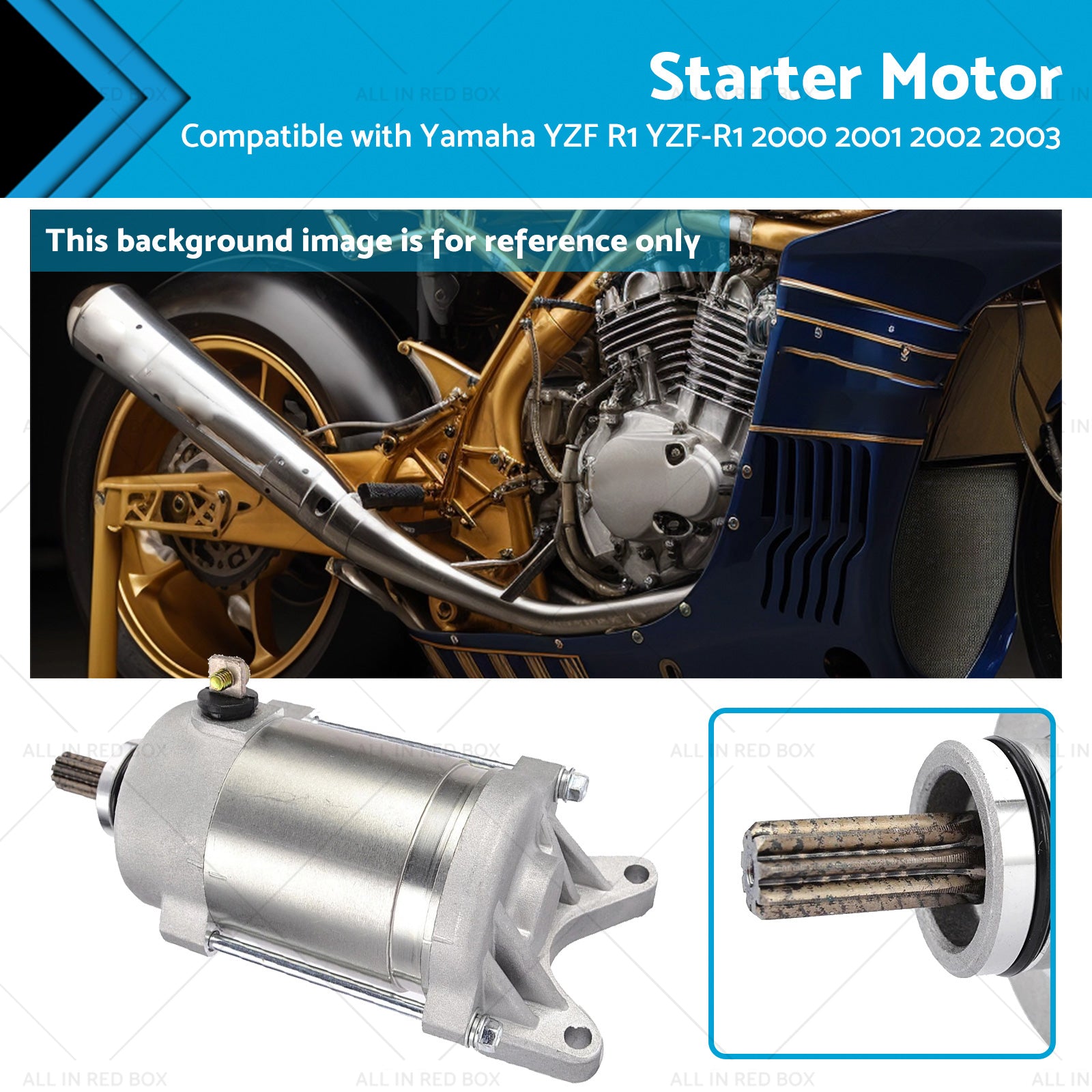 Engine Starter Motor Suitable for Yamaha YZF-R1 2000-2003 5PW-81890-01-00-0